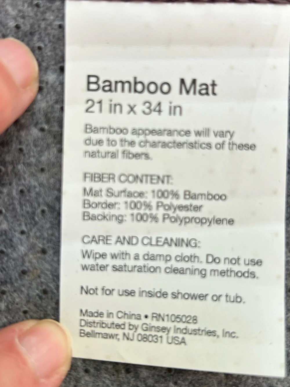Rectangular Bamboo Mat -sustainable, stylish, for bathroom, bathtub, shower.